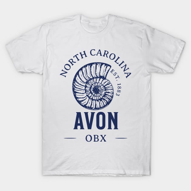 Avon, NC Summertime Vacationing Seashell T-Shirt by Contentarama